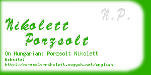 nikolett porzsolt business card